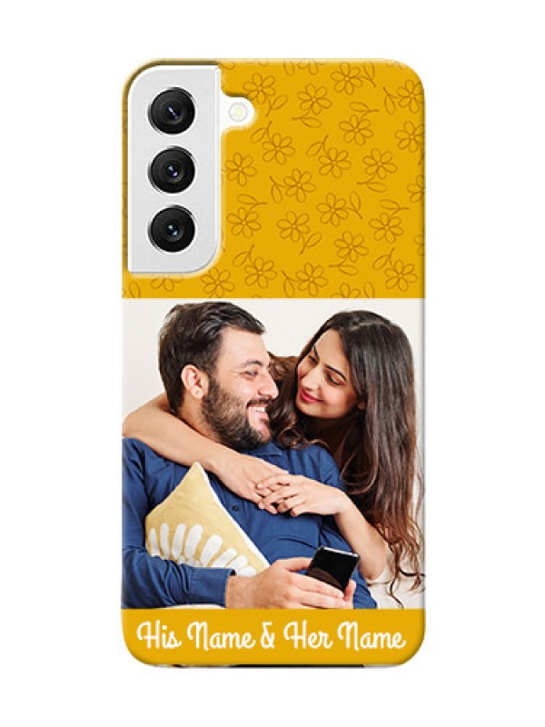 Custom Galaxy S22 5G mobile phone covers: Yellow Floral Design