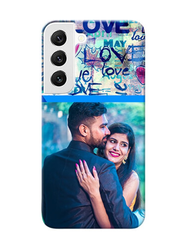 Custom Galaxy S22 5G Mobile Covers Online: Colorful Love Design