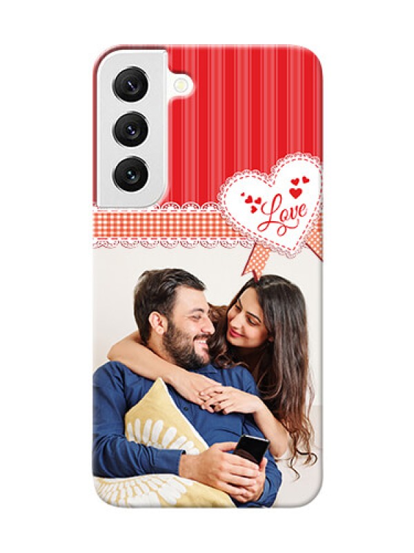 Custom Galaxy S22 5G phone cases online: Red Love Pattern Design