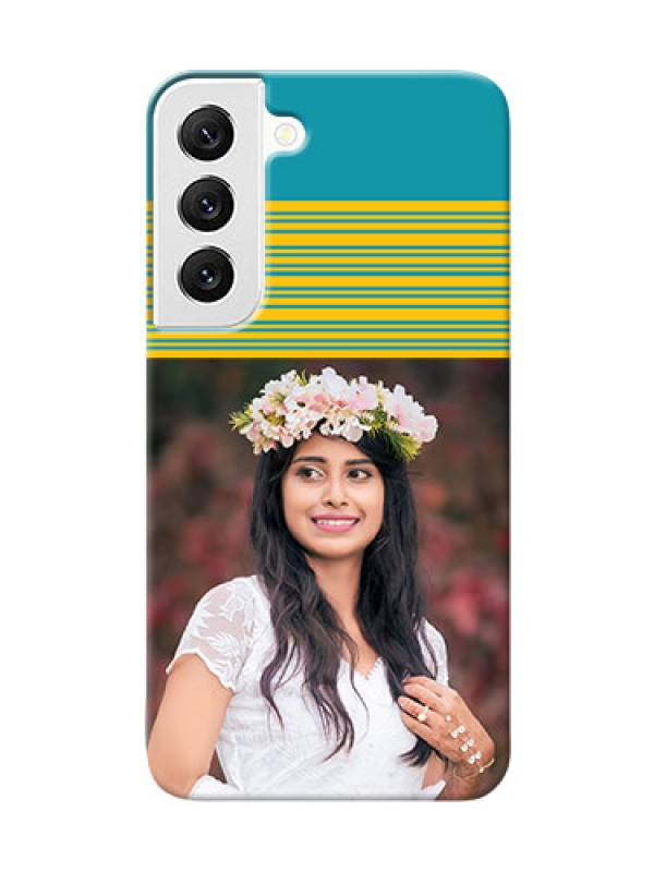 Custom Galaxy S22 5G personalized phone covers: Yellow & Blue Design 