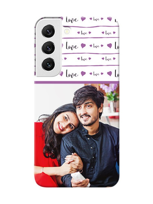 Custom Galaxy S22 5G Mobile Back Covers: Couples Heart Design