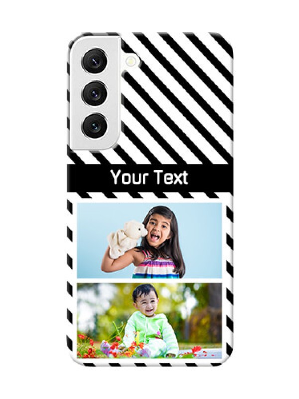 Custom Galaxy S22 5G Back Covers: Black And White Stripes Design