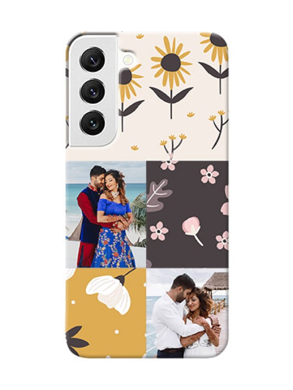 Custom Galaxy S22 5G phone cases online: 3 Images with Floral Design