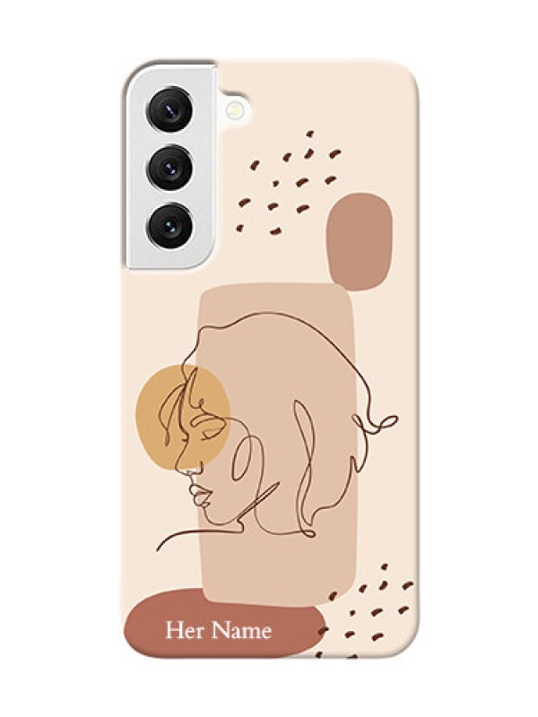 Custom Galaxy S22 5G Custom Phone Covers: Calm Woman line art Design