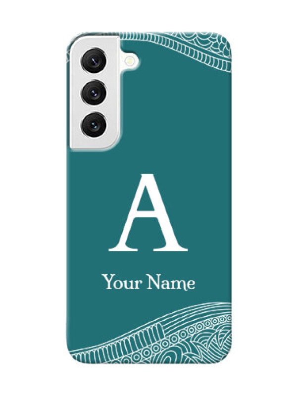 Custom Galaxy S22 5G Mobile Back Covers: line art pattern with custom name Design