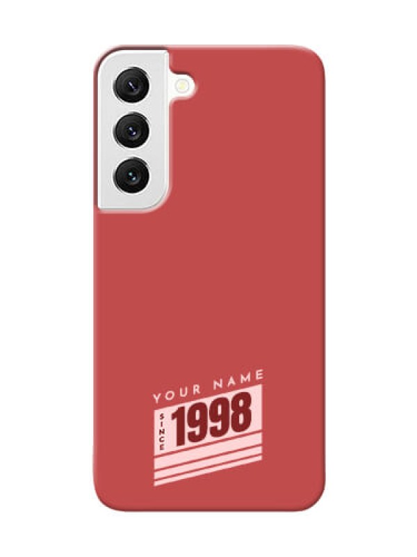 Custom Galaxy S22 5G Phone Back Covers: Red custom year of birth Design