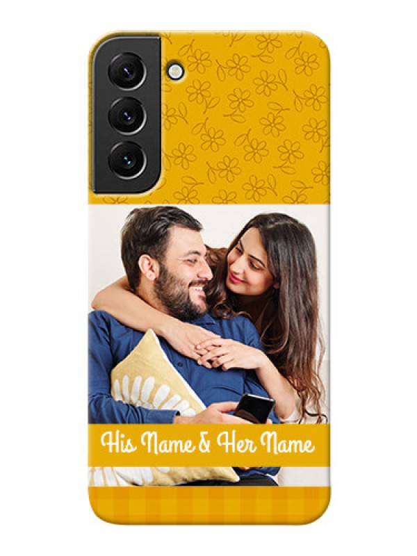 Custom Galaxy S22 Plus 5G mobile phone covers: Yellow Floral Design
