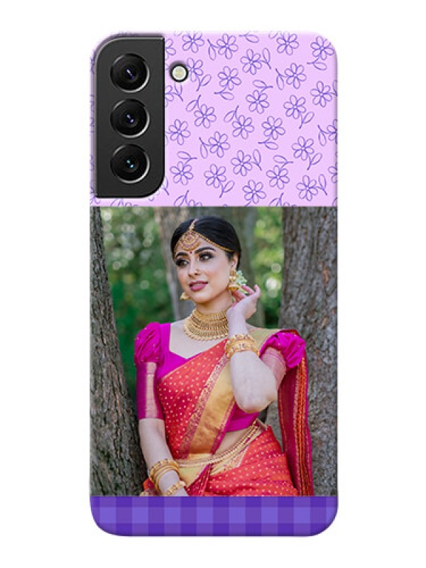 Custom Galaxy S22 Plus 5G Mobile Cases: Purple Floral Design