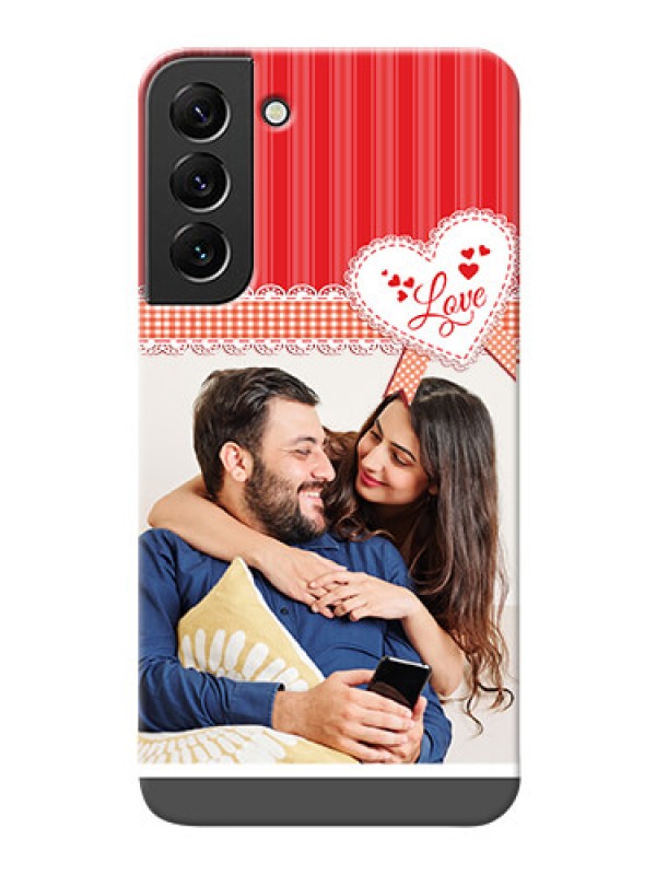 Custom Galaxy S22 Plus 5G phone cases online: Red Love Pattern Design