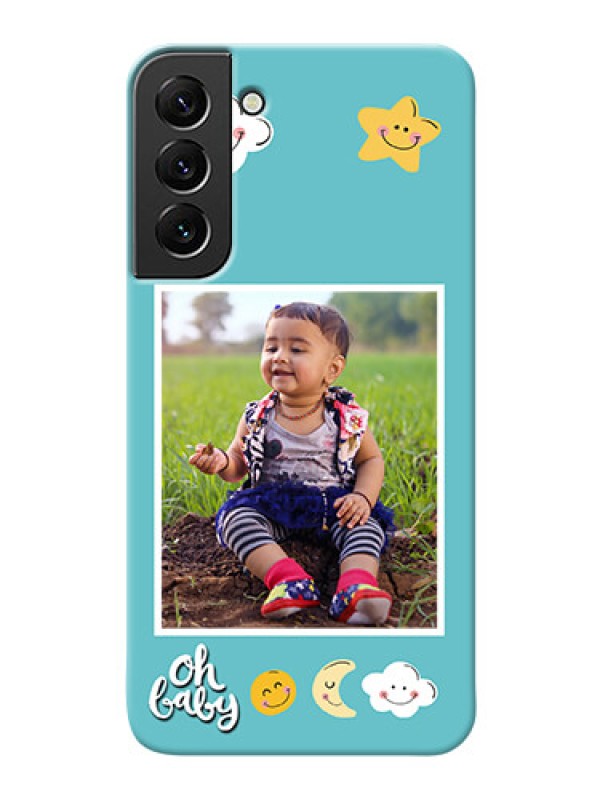 Custom Galaxy S22 Plus 5G Personalised Phone Cases: Smiley Kids Stars Design