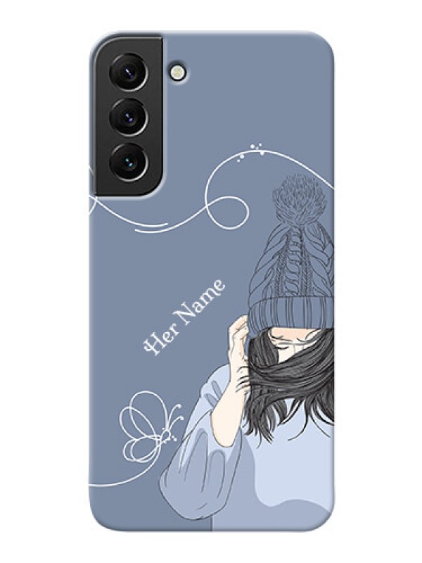 Custom Galaxy S22 Plus 5G Custom Mobile Case with Girl in winter outfit Design