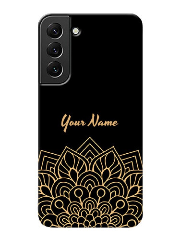 Custom Galaxy S22 Plus 5G Back Covers: Golden mandala Design