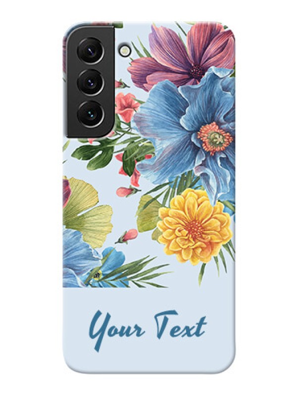 Custom Galaxy S22 Plus 5G Custom Phone Cases: Stunning Watercolored Flowers Painting Design