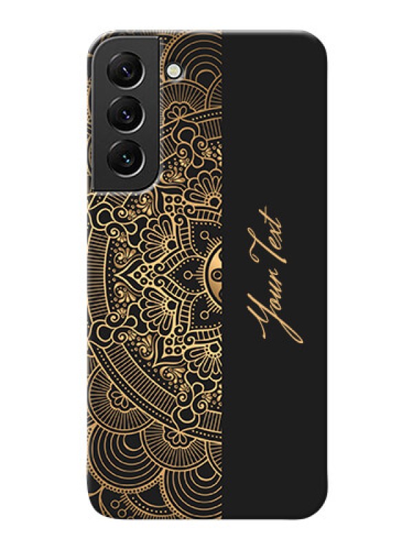 Custom Galaxy S22 Plus 5G Back Covers: Mandala art with custom text Design