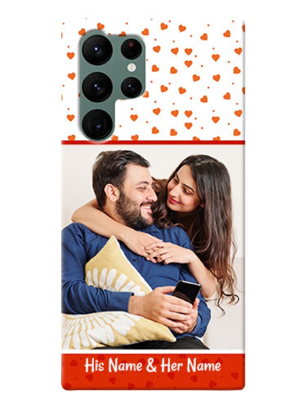 Custom Galaxy S22 Ultra 5G Phone Back Covers: Orange Love Symbol Design