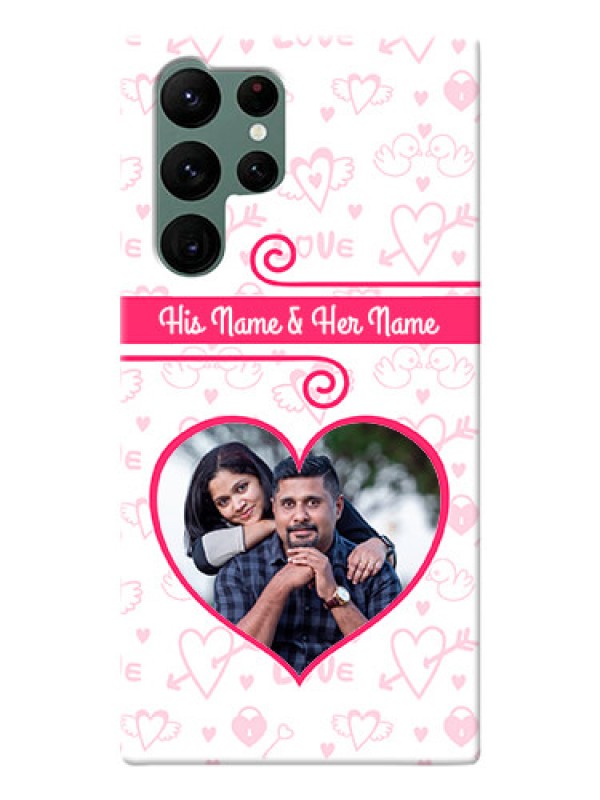 Custom Galaxy S22 Ultra 5G Personalized Phone Cases: Heart Shape Love Design