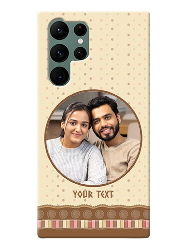 Custom Galaxy S22 Ultra 5G Mobile Cases: Brown Dotted Mobile Case Design