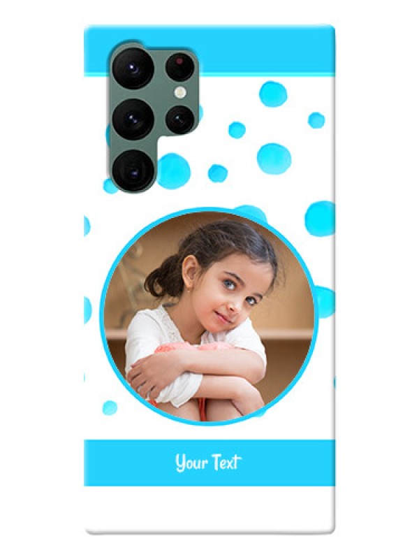 Custom Galaxy S22 Ultra 5G Custom Phone Covers: Blue Bubbles Pattern Design