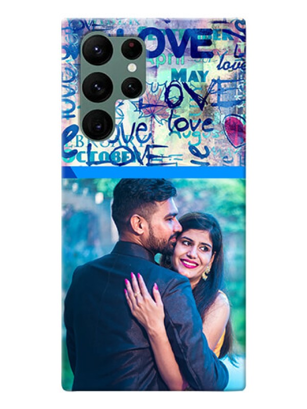 Custom Galaxy S22 Ultra 5G Mobile Covers Online: Colorful Love Design