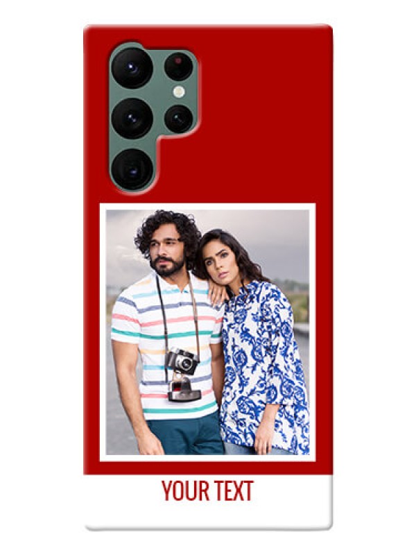 Custom Galaxy S22 Ultra 5G mobile phone covers: Simple Red Color Design