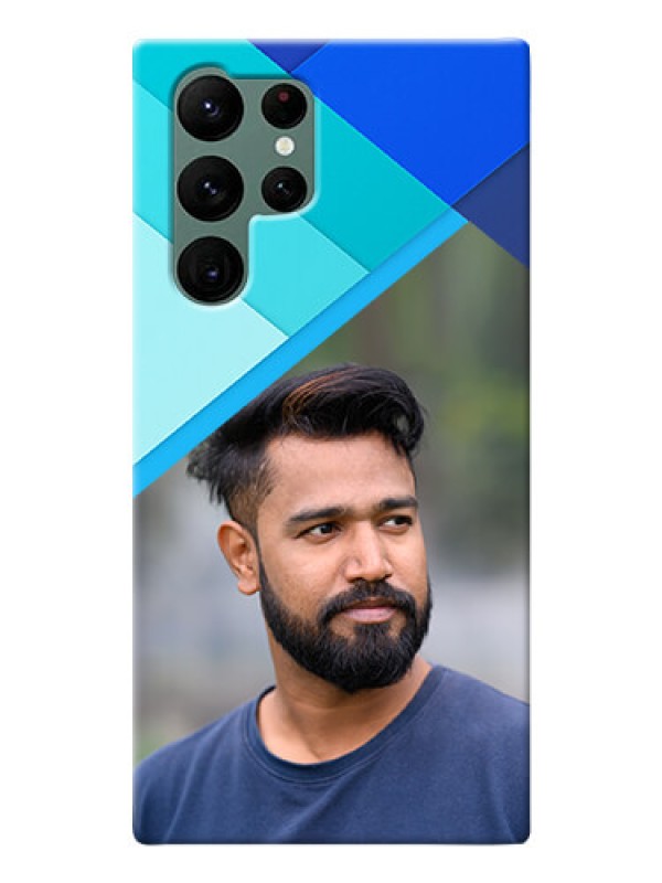 Custom Galaxy S22 Ultra 5G Phone Cases Online: Blue Abstract Cover Design