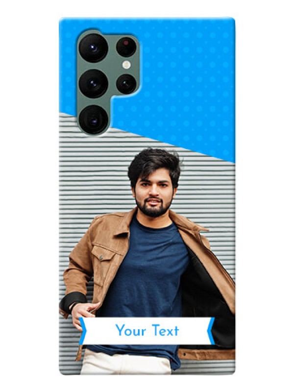 Custom Galaxy S22 Ultra 5G Personalized Mobile Covers: Simple Blue Color Dotted Design