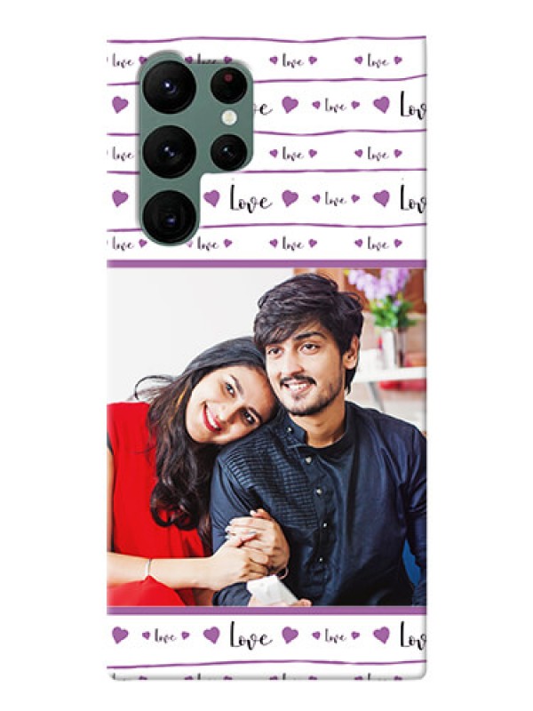 Custom Galaxy S22 Ultra 5G Mobile Back Covers: Couples Heart Design