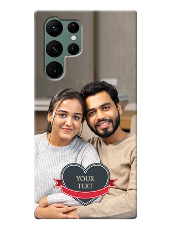 Custom Galaxy S22 Ultra 5G mobile back covers online: Just Married Couple Design