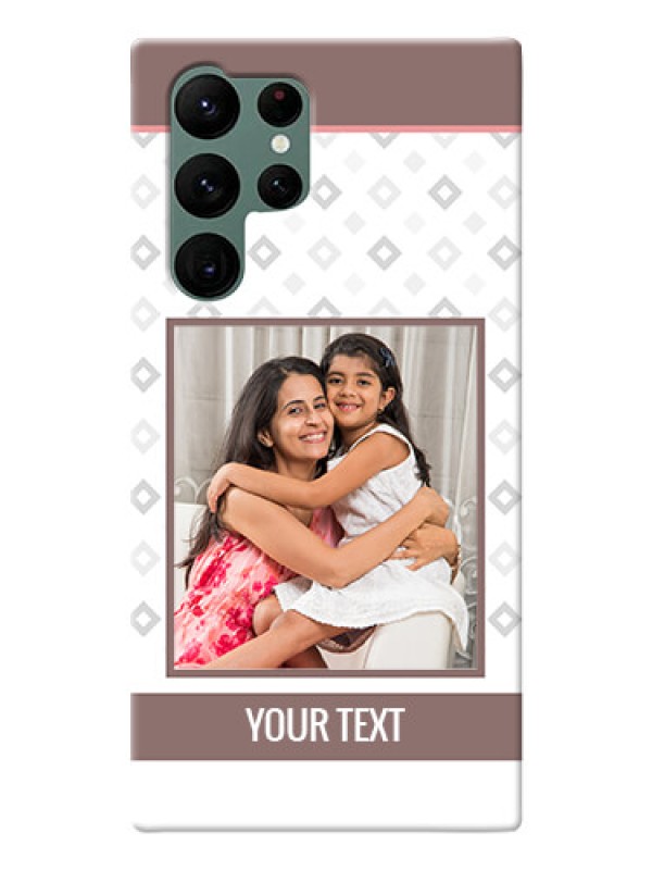 Custom Galaxy S22 Ultra 5G custom back covers: Simple Diamond Design