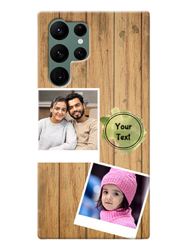 Custom Galaxy S22 Ultra 5G Custom Mobile Phone Covers: Wooden Texture Design