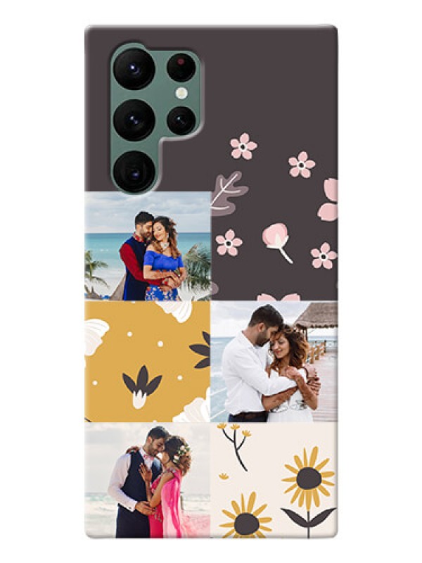 Custom Galaxy S22 Ultra 5G phone cases online: 3 Images with Floral Design
