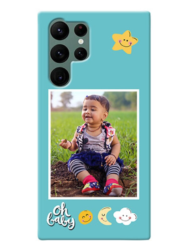 Custom Galaxy S22 Ultra 5G Personalised Phone Cases: Smiley Kids Stars Design