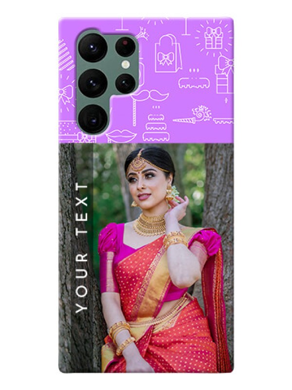 Custom Galaxy S22 Ultra 5G Personalized Phone Cases: Birthday Icons Design