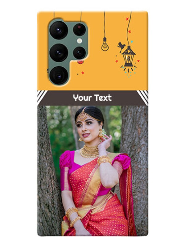 Custom Galaxy S22 Ultra 5G custom back covers with Family Picture and Icons 