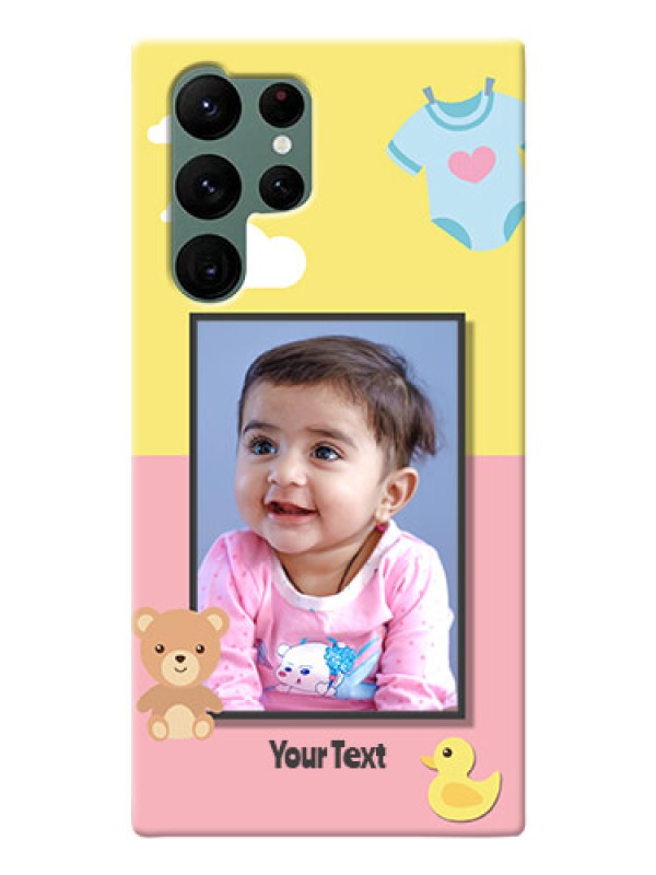 Custom Galaxy S22 Ultra 5G Back Covers: Kids 2 Color Design