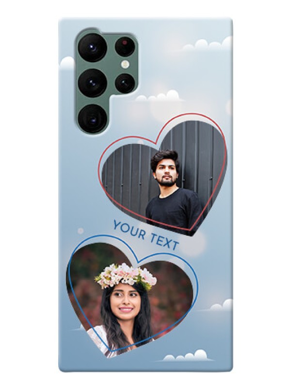 Custom Galaxy S22 Ultra 5G Phone Cases: Blue Color Couple Design 