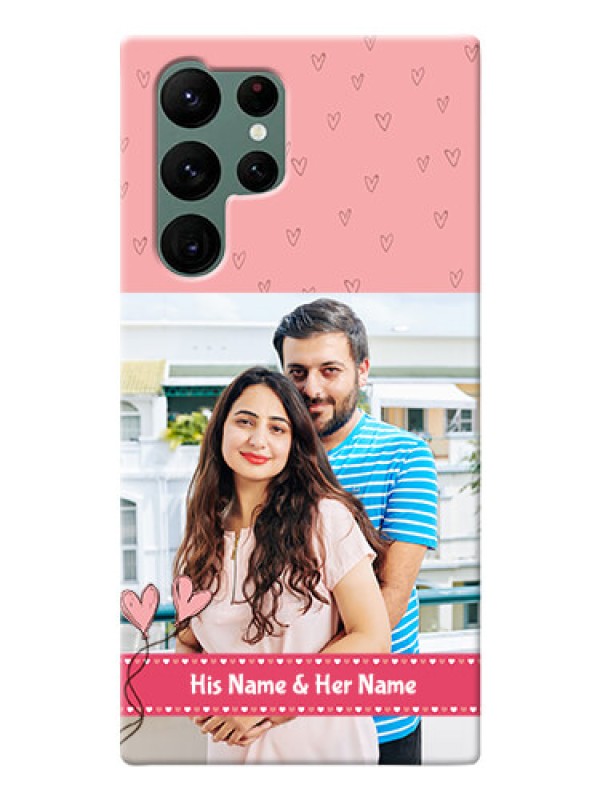 Custom Galaxy S22 Ultra 5G phone back covers: Love Design Peach Color