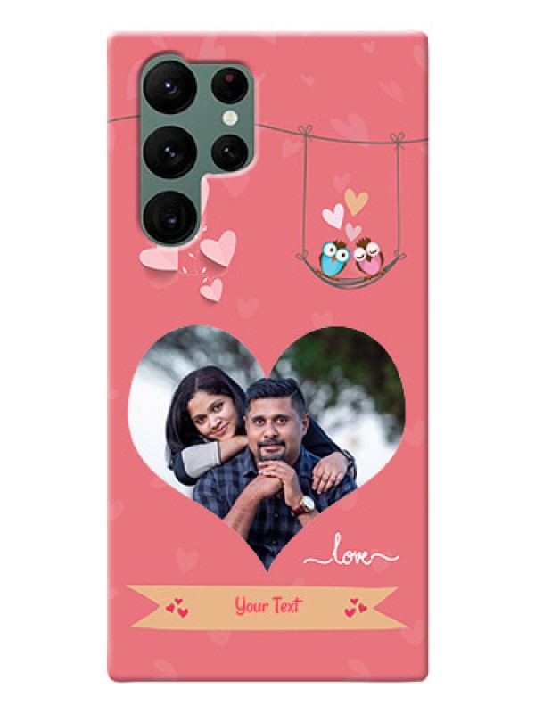 Custom Galaxy S22 Ultra 5G custom phone covers: Peach Color Love Design 