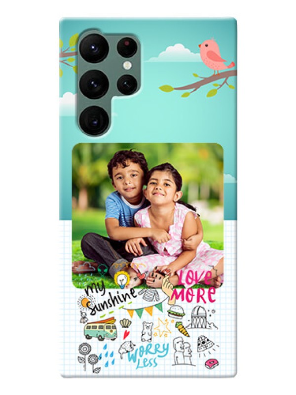 Custom Galaxy S22 Ultra 5G phone cases online: Doodle love Design