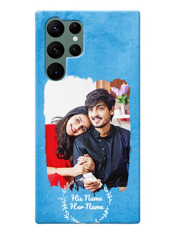 Custom Galaxy S22 Ultra 5G custom mobile cases: Blue Color Vintage Design