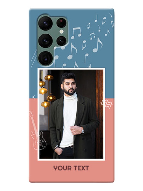 Custom Galaxy S22 Ultra 5G Phone Back Covers with Color Musical Note Design