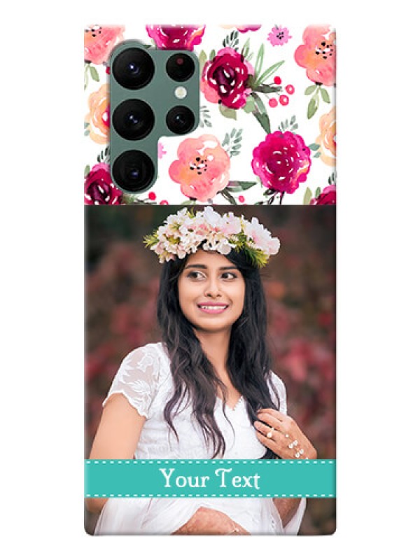 Custom Galaxy S22 Ultra 5G Personalized Mobile Cases: Watercolor Floral Design