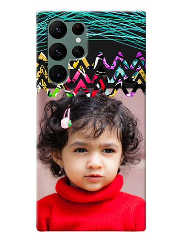 Custom Galaxy S22 Ultra 5G personalized phone covers: Neon Abstract Design