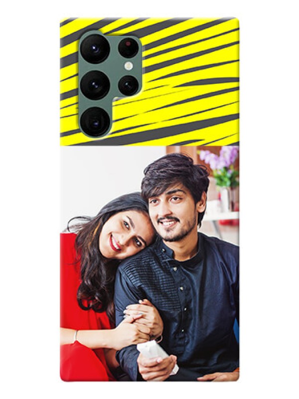 Custom Galaxy S22 Ultra 5G Personalised mobile covers: Yellow Abstract Design
