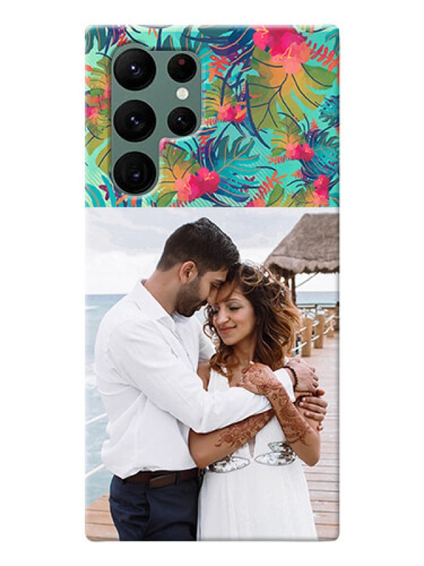 Custom Galaxy S22 Ultra 5G Personalized Phone Cases: Watercolor Floral Design