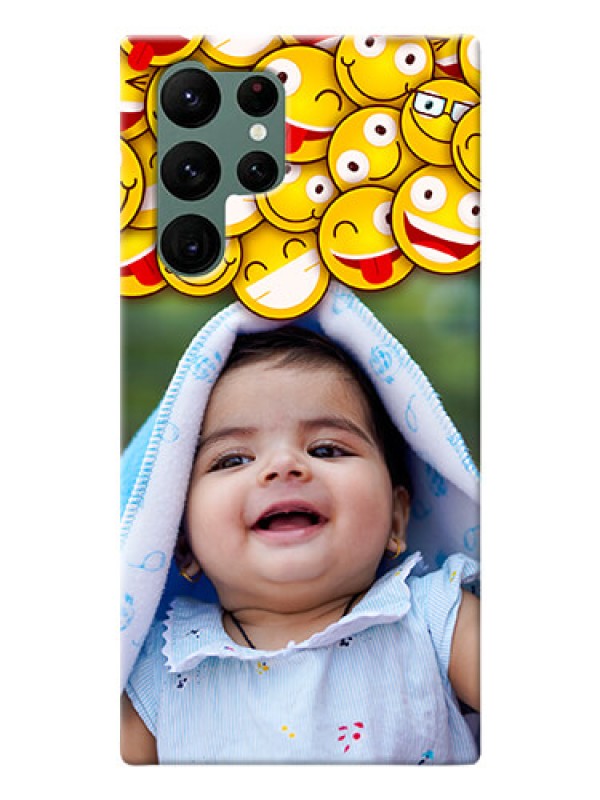 Custom Galaxy S22 Ultra 5G Custom Phone Cases with Smiley Emoji Design