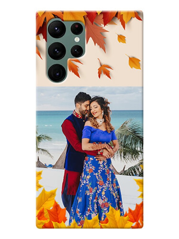 Custom Galaxy S22 Ultra 5G Mobile Phone Cases: Autumn Maple Leaves Design