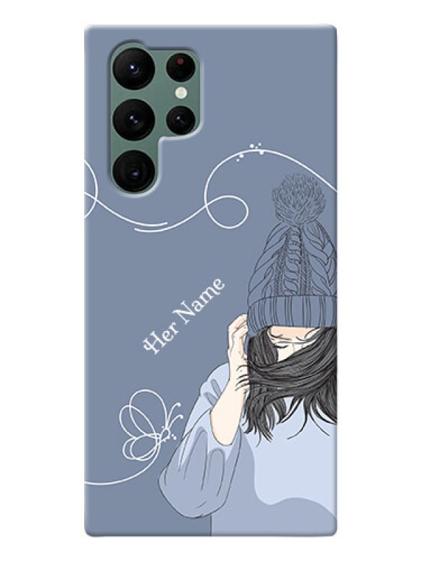 Custom Galaxy S22 Ultra 5G Custom Mobile Case with Girl in winter outfit Design