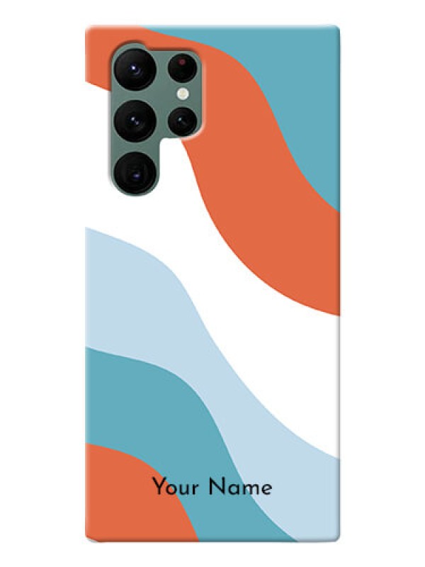 Custom Galaxy S22 Ultra 5G Mobile Back Covers: coloured Waves Design