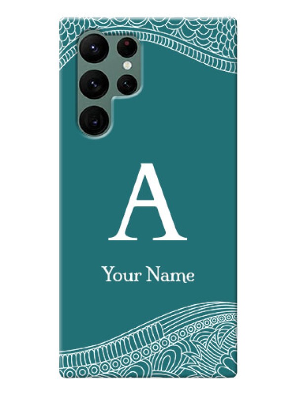 Custom Galaxy S22 Ultra 5G Mobile Back Covers: line art pattern with custom name Design